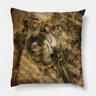 Vintage rose steampunk Pillow