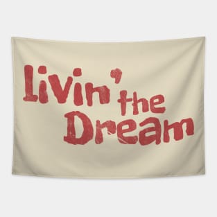 Livin' The Dream - red retro Tapestry