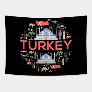 Turkey Doodle Concept Tapestry