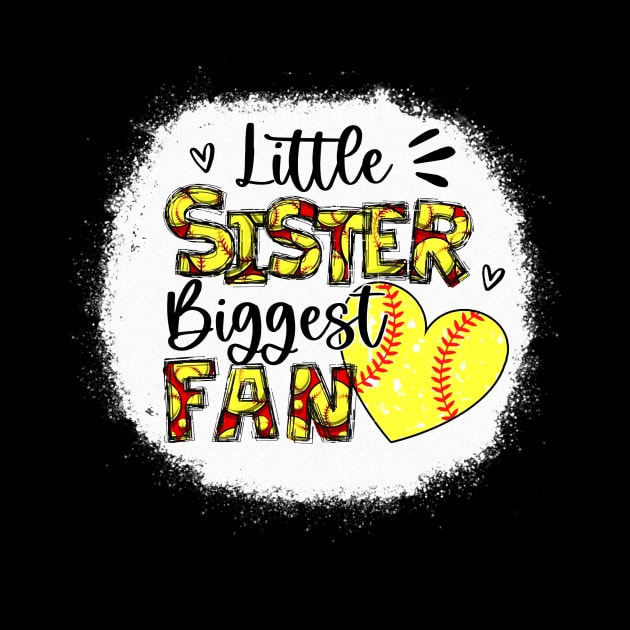 Softball Sister Shirt Little Sister Biggest Fan by Wonder man 