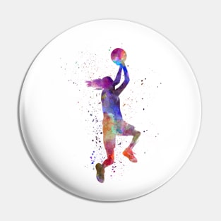 Watercolor basketball player Pin