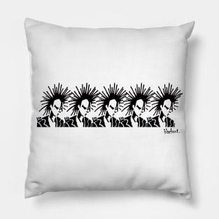 Punk Crew in Black by Blackout Clothing Pillow