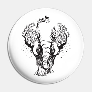 elephant with forest background Pin