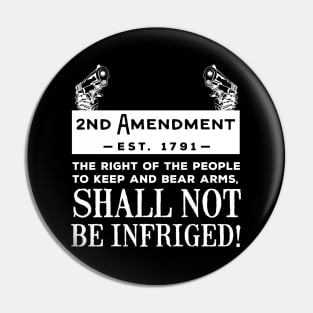 2nd amendment (white) Pin