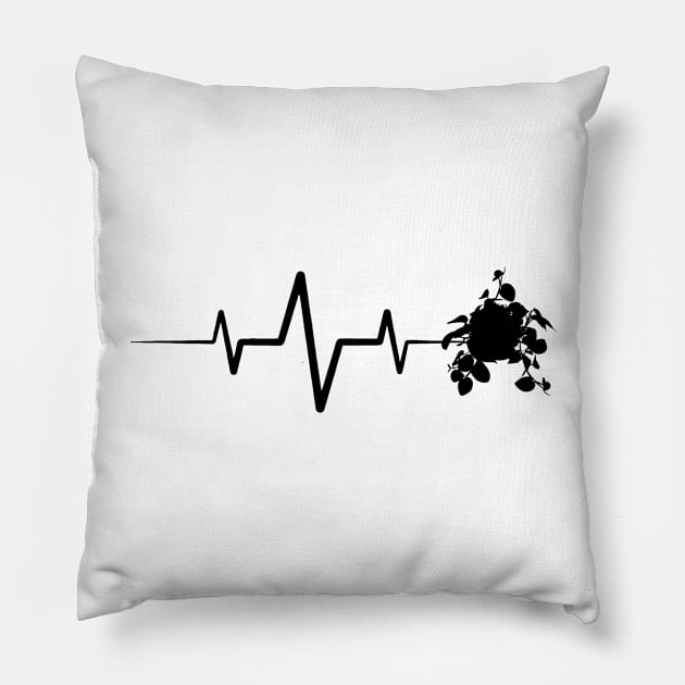 Plant Heartbeat Pothos Pillow by stermitkermit