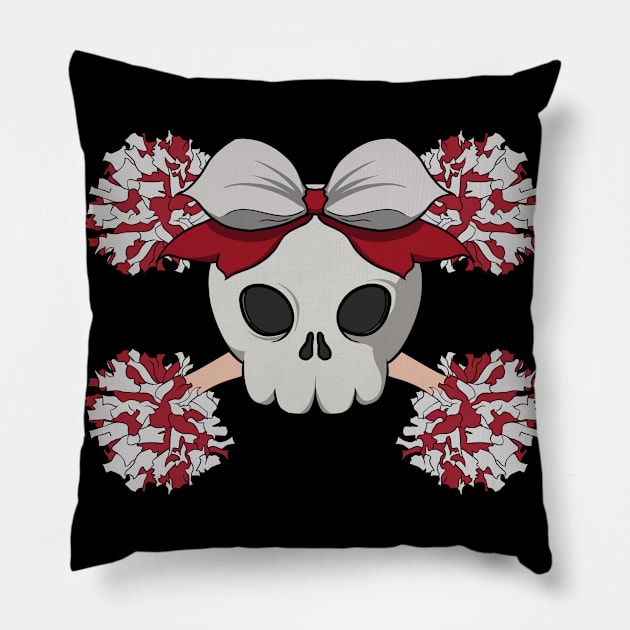 Cheerleaders crew Jolly Roger pirate flag (no caption) Pillow by RampArt