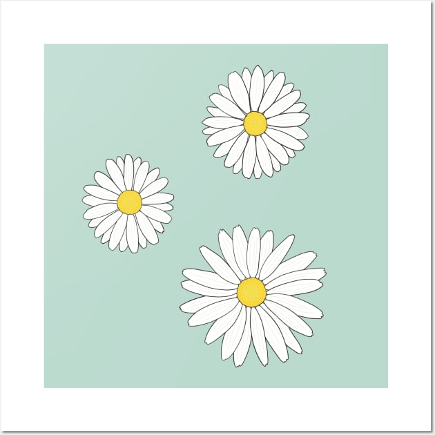 Daisy flower modern line art t-shirt - TenStickers