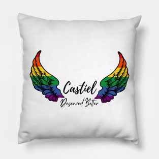 Castiel deserved better rainbow wings Pillow