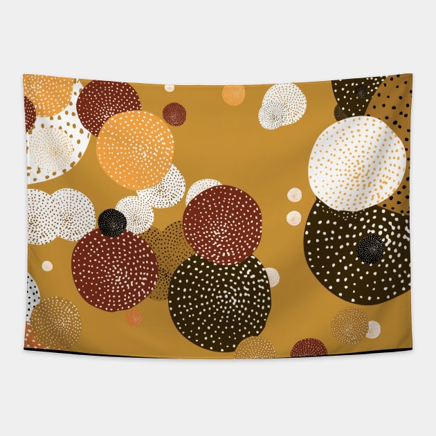 Pocket - ORIENTAL CIRCLE TEXTURES MUSTARD 2 Tapestry by ninoladesign