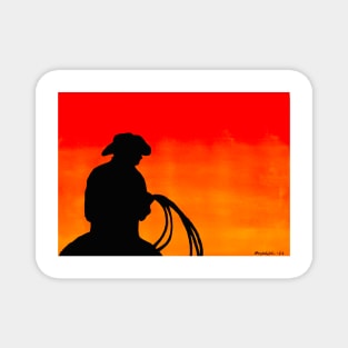 Cowboy Lasso at Sunset Magnet