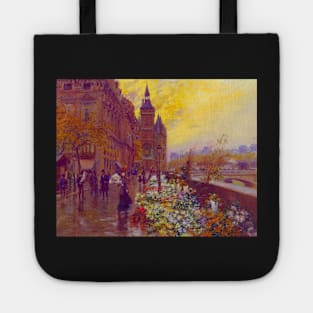 'Flower Market' by Georges Stein REMASTERED TECHNICOLOR Tote