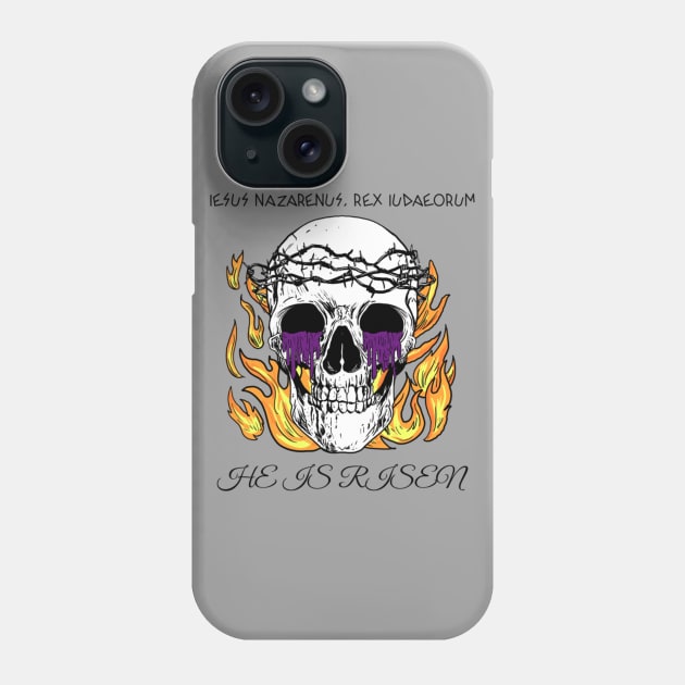 Iesus Nazarenus, Rex Iudaeorum (Skull) Phone Case by Slave Of Yeshua