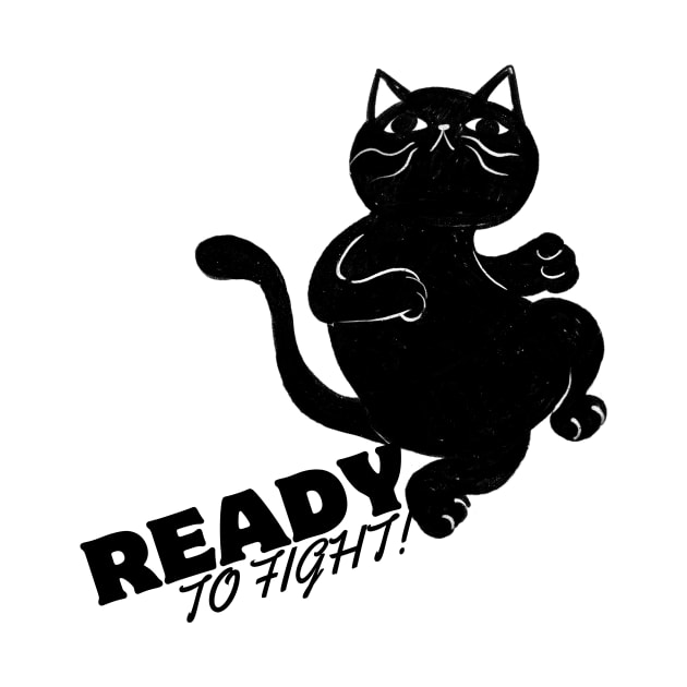 BLACK CAT READY TO FIGHT by hand.xyz