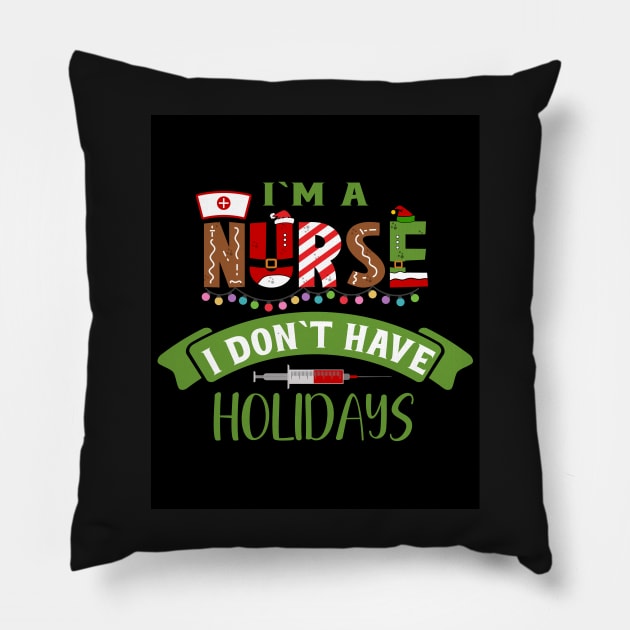 Funny Nurse Life Christmas Pun Quote Hilarious Joke Idea Pillow by HomeCoquette