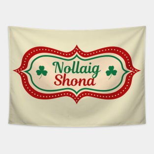 Irish Gaeilge Christmas Decoration Nollaig Shona Shamrock Tapestry