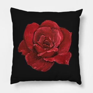 Red Painted Rose Pillow