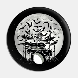 Rock On Rock Star Concert Skeleton Drummer Punk Music Mens Pin