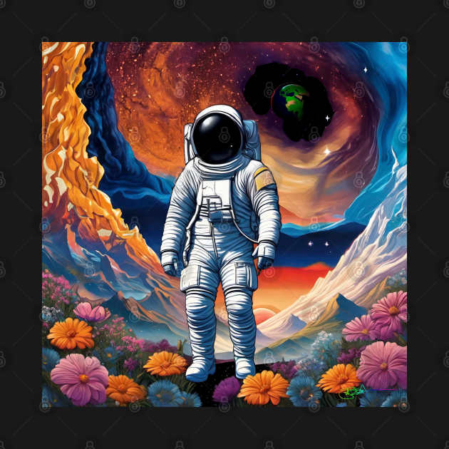 Trippy Astronaut Dreamscape – Cosmic Odyssey 10 by Benito Del Ray