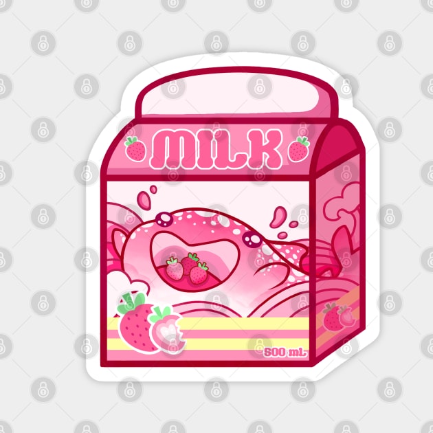 Strawberry Milk Magnet by SharksnDonuts