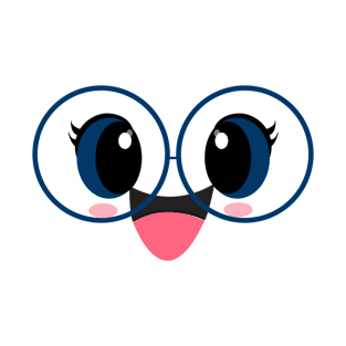 Cute Blue Eyes with Glasses T-Shirt