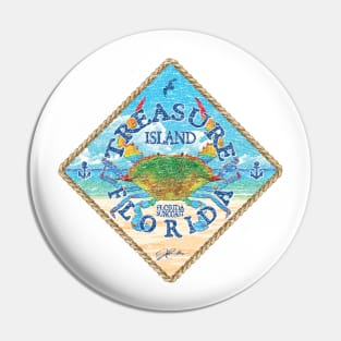 Treasure Island, Florida, Blue Crab on Beach Pin