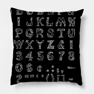 Font of Type Vintage Patent Hand Drawing Pillow