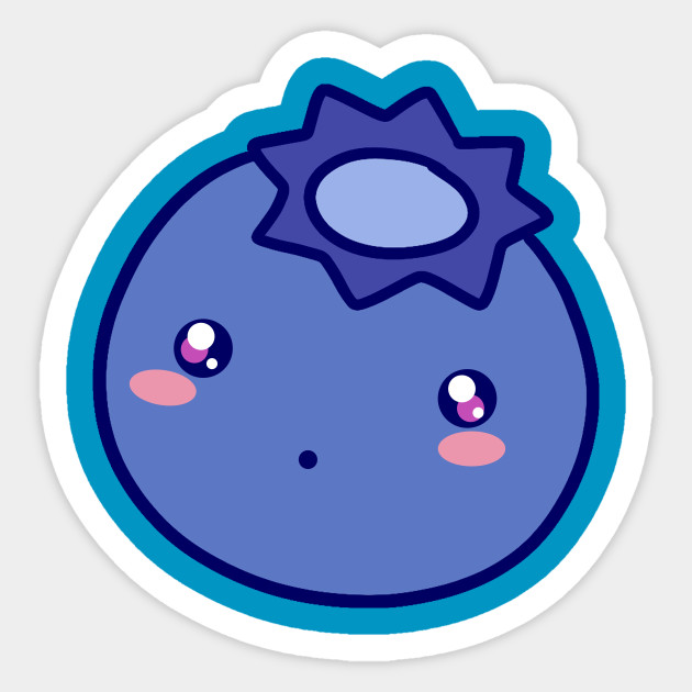 kawaii blueberry blueberry sticker teepublic