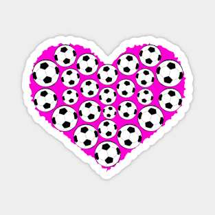 Heart by Football / Soccer  Balls Magnet