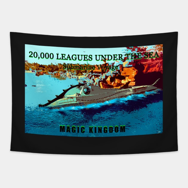 20,000 Leagues under the sea poster art Tapestry by dltphoto