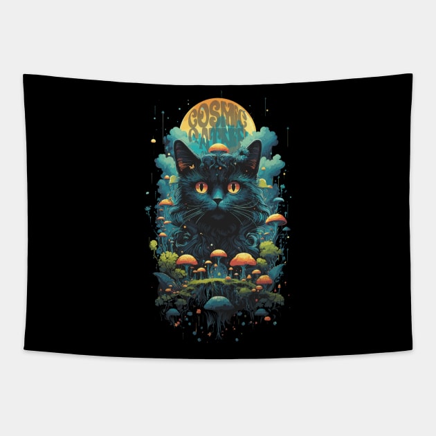 Cosmic Catnip Tapestry by Witchy Whisker Wonderland