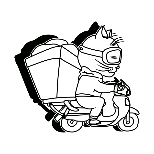 cat as a package delivery person by bloomroge