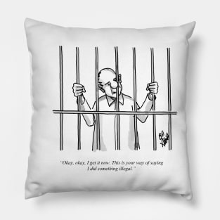 Classic Jail Cartoon Pillow