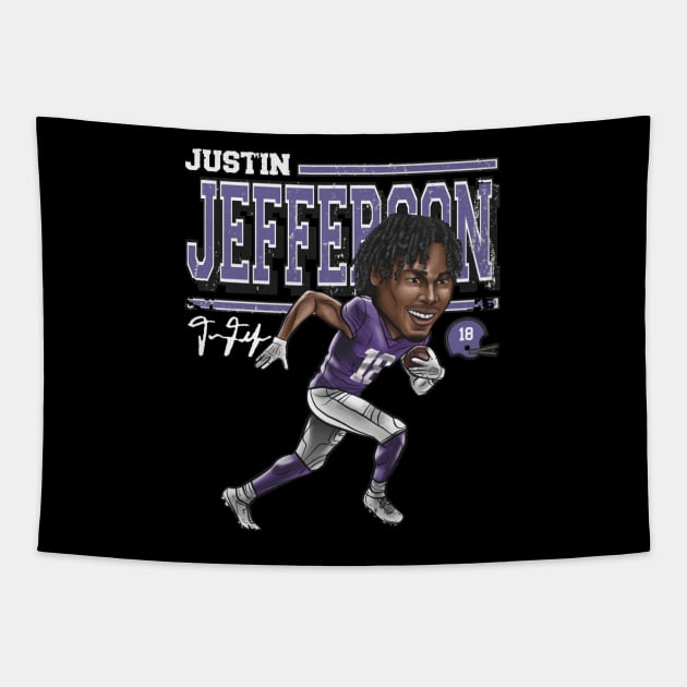 Justin Jefferson Minnesota Cartoon Tapestry by Buya_Hamkac