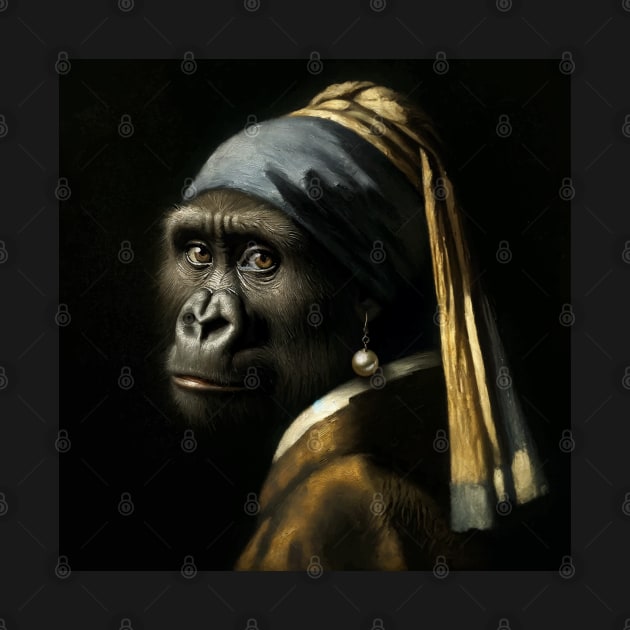 Wildlife Conservation - Pearl Earring Gorilla Meme by Edd Paint Something