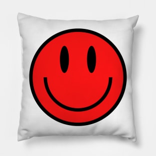 Smiley Face in Red Pillow