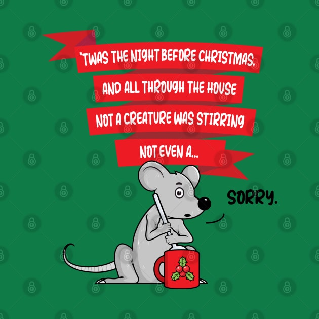 Stirring Christmas Mouse Funny (on light colors) by Messy Nessie