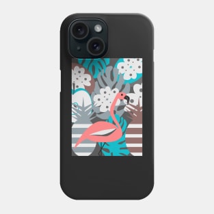 Flamingo, pineapples, flowers Phone Case