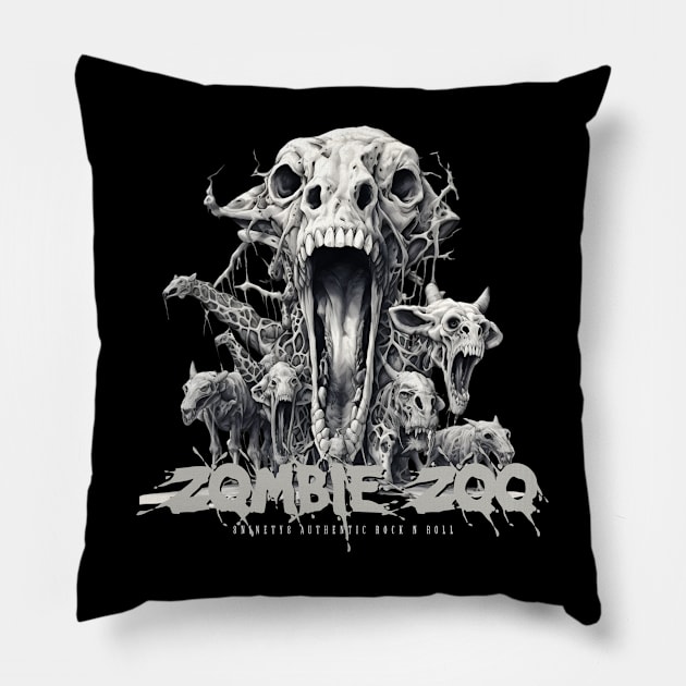 Zombie Zoo (Dark) Pillow by The Eight Ninety Eight