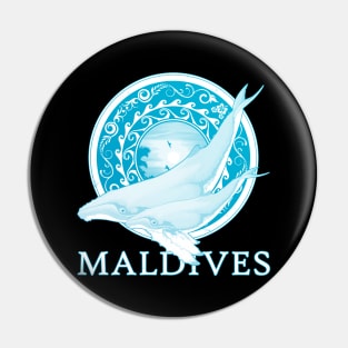 Maldives Republic Humpback Whales Pin