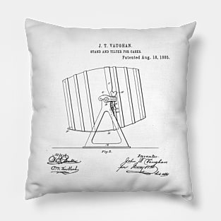 Stand for Casks Vintage Patent Hand Drawing Pillow