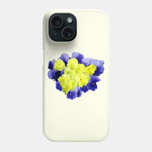 Yellow and Purple Pansy Heart Phone Case