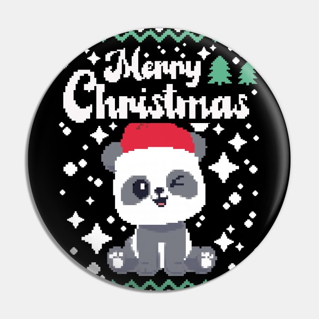 merry Christmas panda Pin by ArtStopCreative