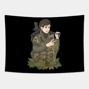 Kurdish fighter girl. Tapestry