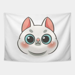 Cartoon cute cat face Tapestry