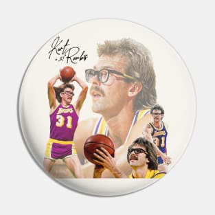 Kurt Rambis Vintage Style Basketball Pin