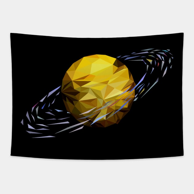 Saturn Polygon - Planet Tapestry by TeesHood