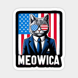 Meowica Cat 4th of July Magnet