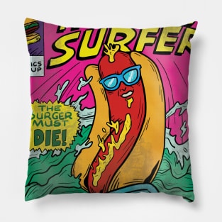 Hot Dog Surfer Pillow