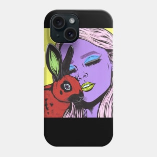 Girl With Rabbit Phone Case