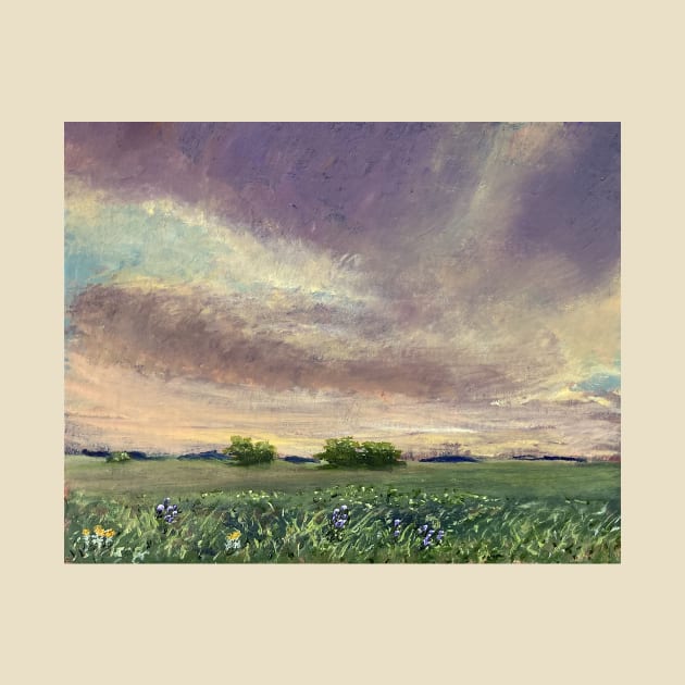 Purple Cloudscape Floral Oil on Canvas by Gallery Digitals